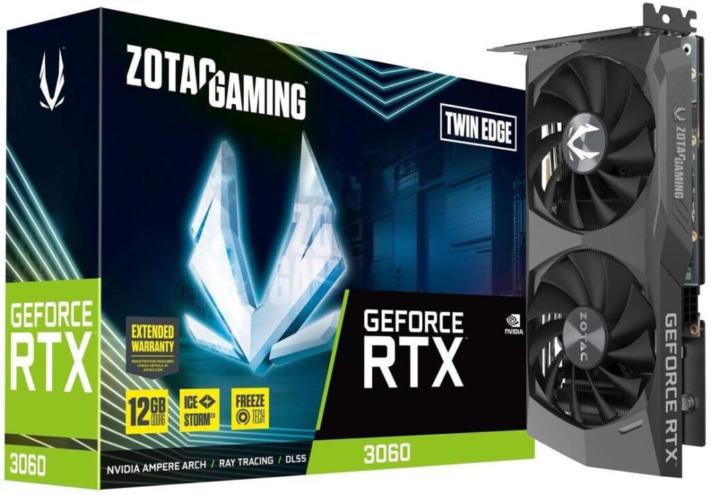 ZOTAC Gaming GeForce RTX 3060 Twin Edge 12GB GDDR6 192-bit 15 Gbps PCIE 4.0 Gaming Graphics Card Image