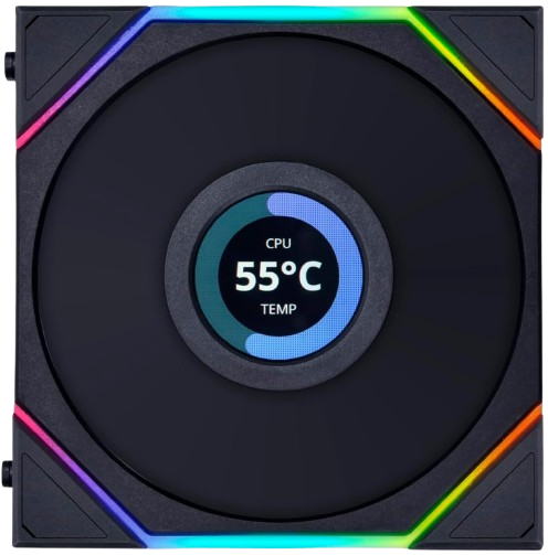 Lian Li UNI Fan TL LCD 120 – 1.6” LCD Screen with Infinity Mirror ARGB Fan – Black Image