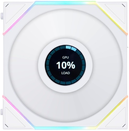 Lian Li UNI Fan TL LCD 120 Reverse Blade ARGB Fan – Dual Zone Lighting Effects-White Image