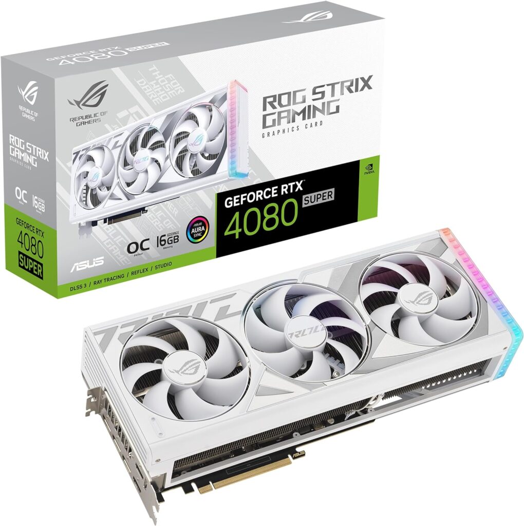 ASUS ROG Strix GeForce RTX 4080 SUPER 16GB GDDR6X OC White Edition Gaming Graphics Card Image