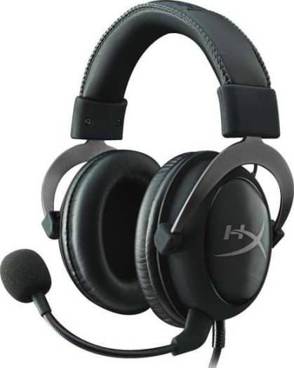 HyperX Cloud II Gaming Headset for PC & PS4, 53mm Drivers, Virtual 7.1 Surround Sound, Advanced Audio Control Box, HyperX Signature Comfort, Detachable Mic, 3.5mm Cable, Black / Gunmetal Image