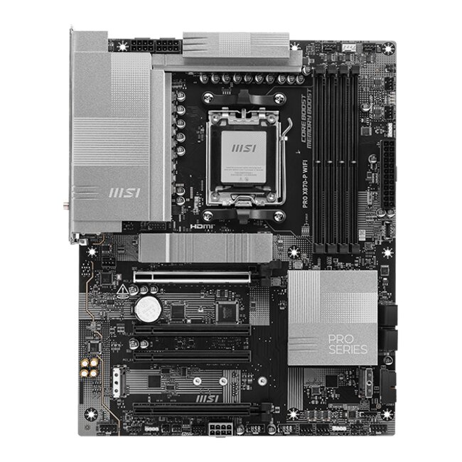 MSI PRO X870-P WIFI DDR5 Motherboard, AM5, Up To 256GB 8200+ MHz RAM, WiFi 7 Image