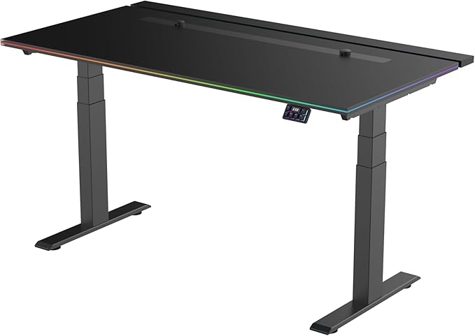 Navodesk APEX ULTRADESK, Electric Standing Desk with RGB Lighting and Cable Mangement, Premium Computer Gaming Desk (Black, 150 x 81 CM) Image