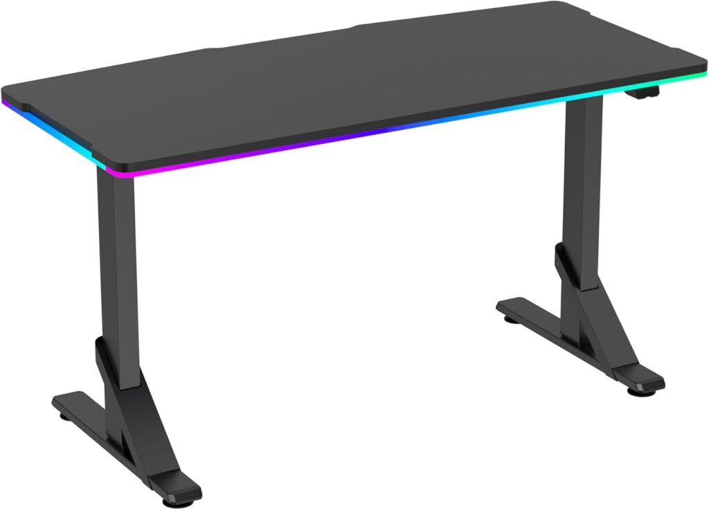 Navodesk APEX COREDESK, Gaming Desk with Dynamic RGB Lights, Heavy Duty RGB Gaming Table/Desk Black, Premium Home Office Desk and Gamer Workstation (Black, 133 x 60 CM) Image