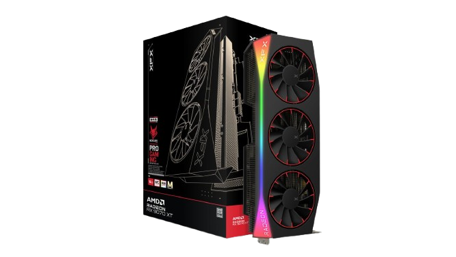 XFX Mercury AMD Radeon RX 9070XT OC Magnetic Air Edition with RGB Graphics Card Image