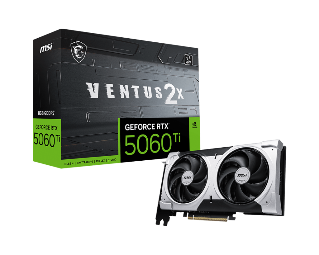 MSI GeForce RTX™ 5060 Ti 8G VENTUS 2X PLUS Graphics Card Image