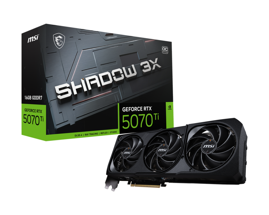 MSI GeForce RTX™ 5070 Ti 16G SHADOW 3X OC Graphics Card Image