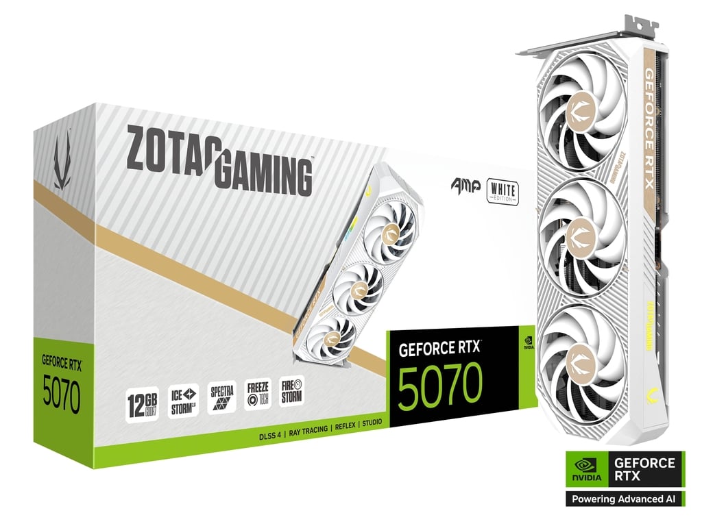 ZOTAC GAMING GeForce RTX 5070 AMP White Edition Graphics Card Image