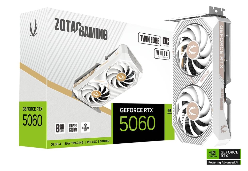 ZOTAC RTX 5060 TWIN EDGE OC 8GB WHITE GRAPHICS CARD Image
