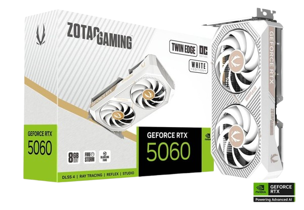 ZOTAC RTX 5060 TWIN EDGE OC 8GB WHITE GRAPHICS CARD Image