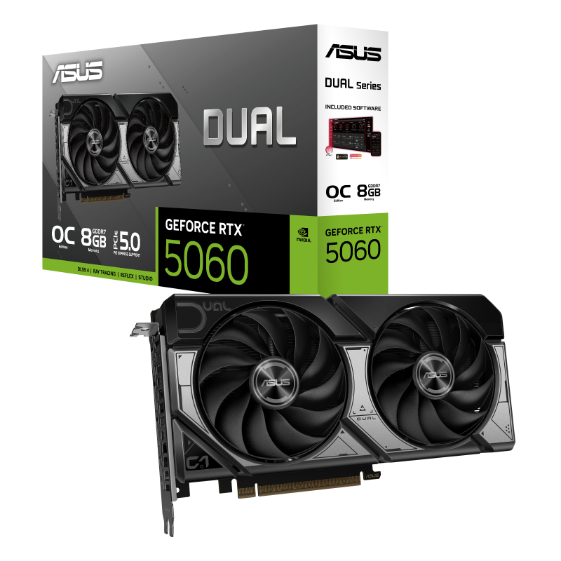 ASUS Dual GeForce RTX 5060 8GB OC Edition Graphics Card Image