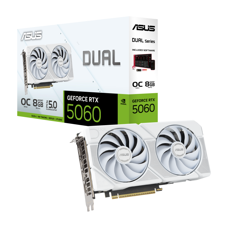 ASUS Dual GeForce RTX 5060 White OC Edition 8GB Graphics Card Image
