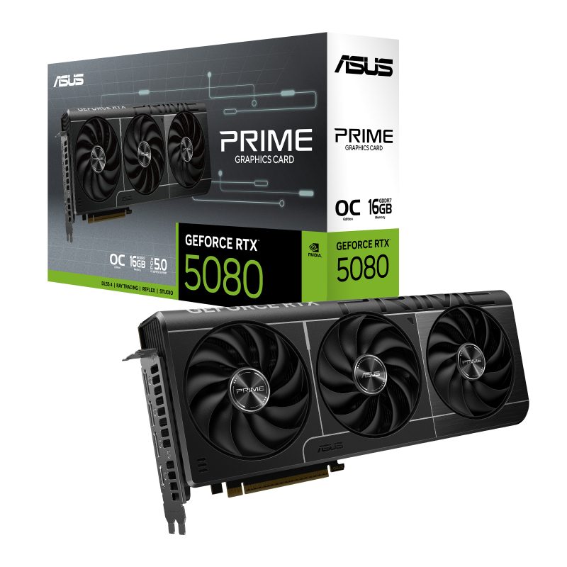 ASUS PRIME GeForce RTX 5080 16GB GDDR7 OC Edition Graphics Card Image