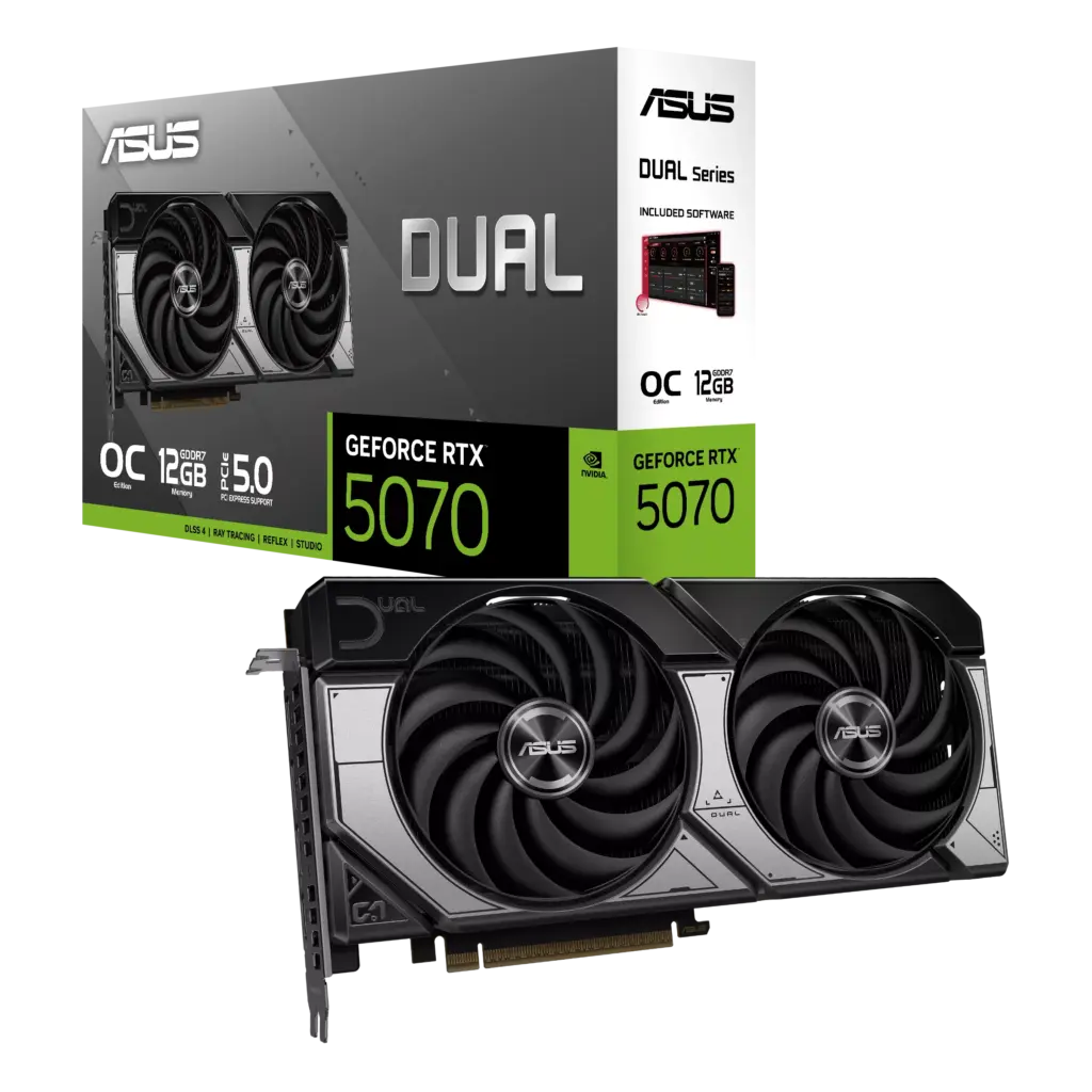 ASUS DUAL RTX 5070 12GB OC GRAPHICS CARD Image