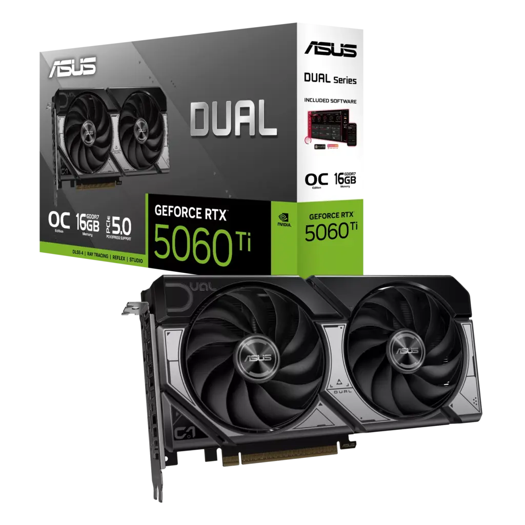 ASUS DUAL RTX 5060 TI 16GB OC GRAPHICS CARD Image