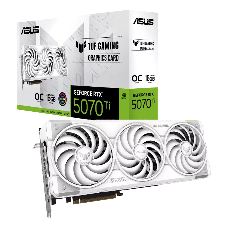 ASUS TUF RTX 5070 TI 16GB OC WHITE GRAPHICS CARD Image