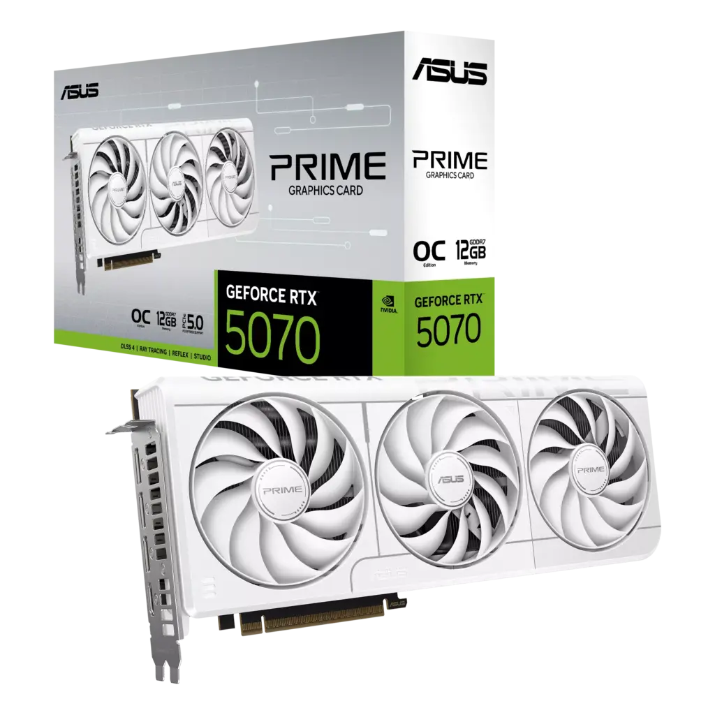ASUS PRIME RTX 5070 12GB OC WHITE GRAPHICS CARD Image