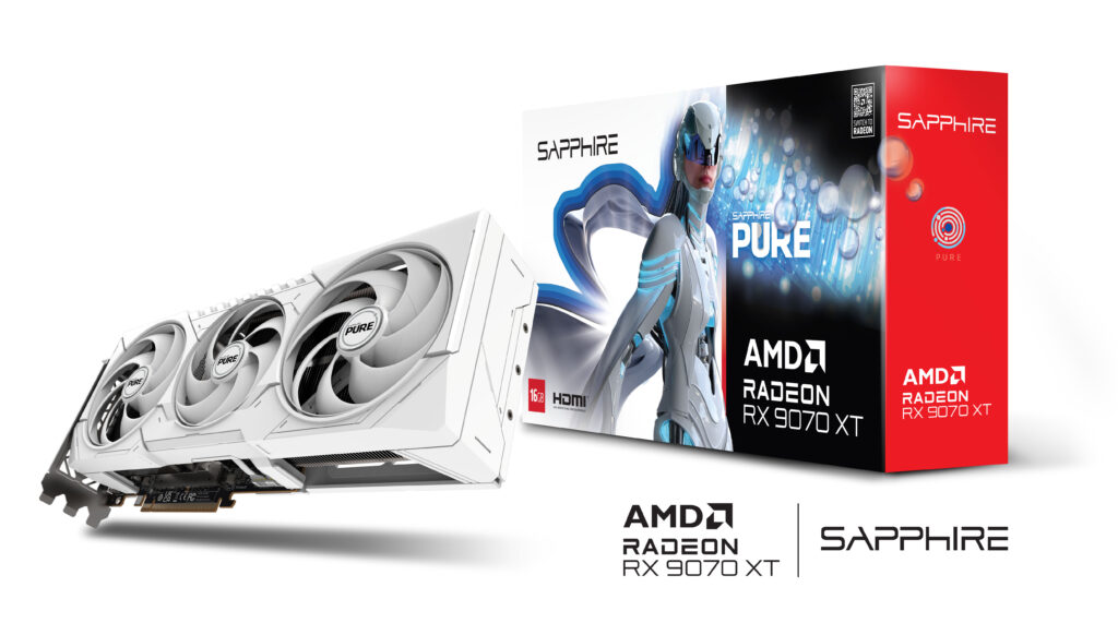 SAPPHIRE PURE RX 9070 XT OC 16GB WHITE Graphics Card Image