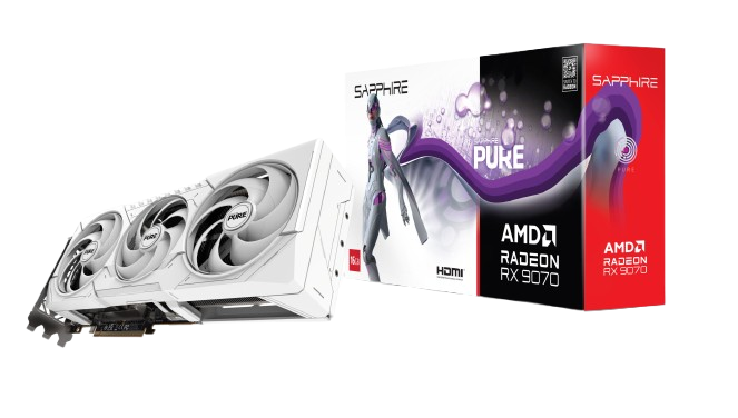 SAPPHIRE PURE RX 9070 OC 16GB WHITE Graphics Card Image