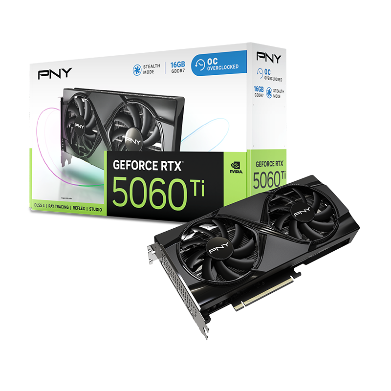 PNY RTX 5060 TI 16GB OC BLACK GPU Image