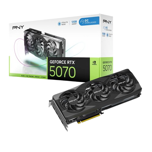 PNY RTX 5070 TRIPLE FAN 12GB OC GRAPHICS CARD Image
