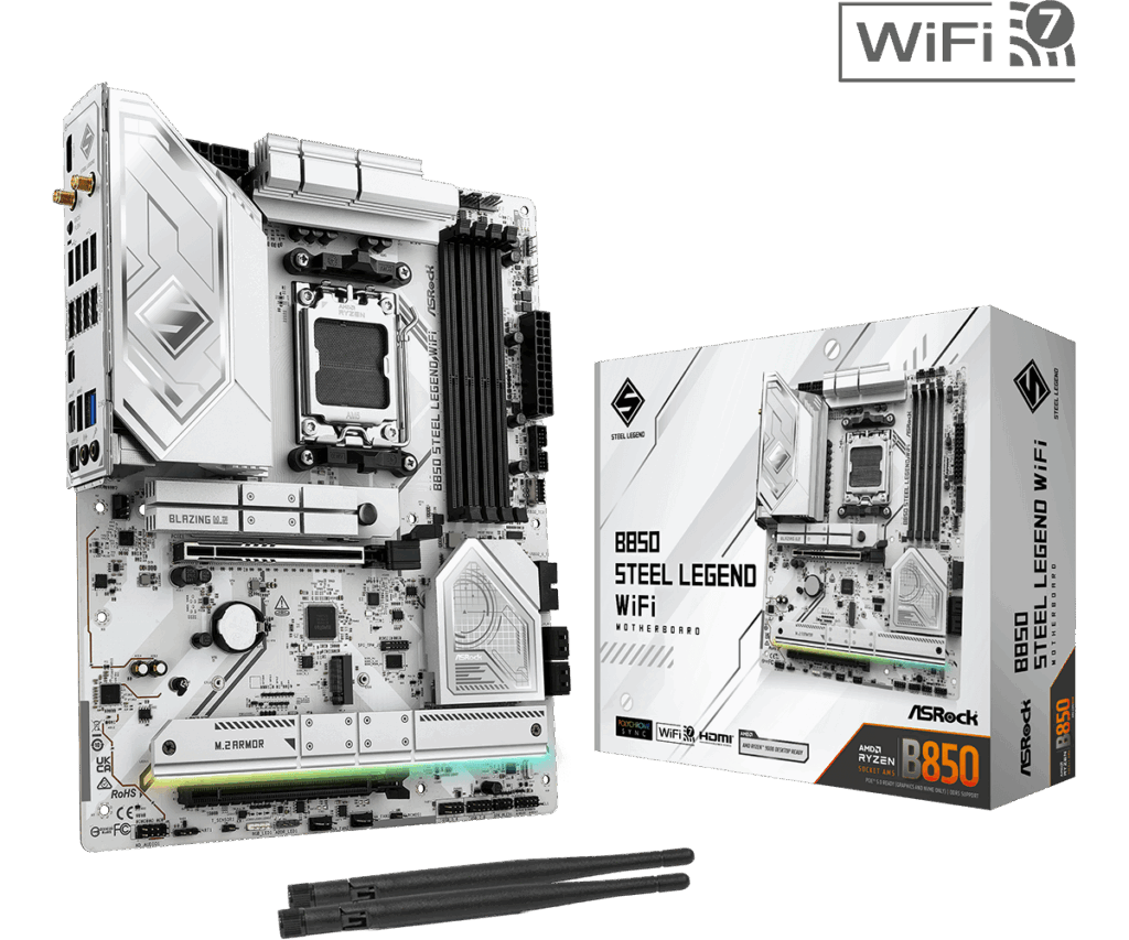 ASROCK B850 STEEL LEGEND WIFI DDR5 MOTHERBOARD Image