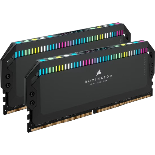 CORSAIR DOMINATOR PLATINUM RGB 32GB (2x16GB) DDR5 6000MHz CL30 Intel XMP Memory Kit — Black Image