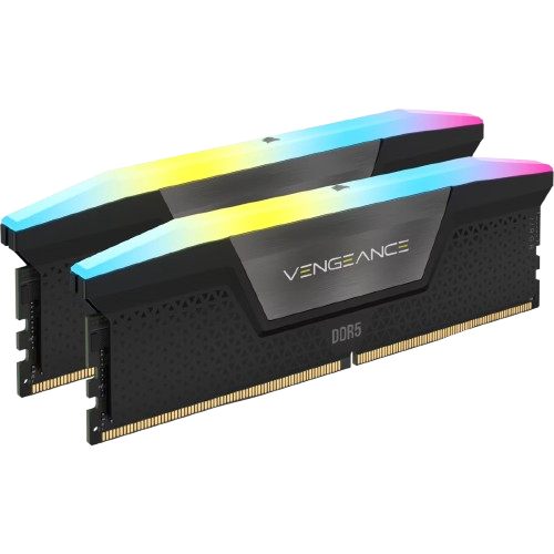 CORSAIR VENGEANCE RGB 32GB (2x16GB) DDR5 DRAM Up To 6200MT/s CL36 Memory Kit — Black Image