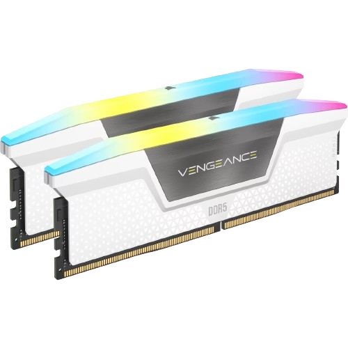 CORSAIR VENGEANCE RGB 32GB (2x16GB) DDR5 6000MHz CL36 Memory Kit — White Image